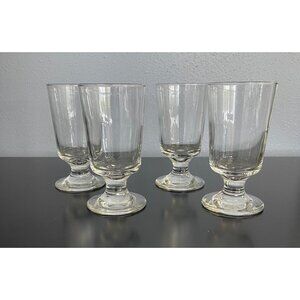 Set Of 4 Vintage Clear Glass Goblets - Elegant Stemware For Wine Cocktails